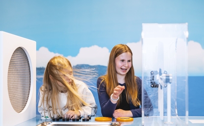 Girls exploring offshore wind